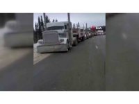 Kanada’da aşı karşıtı kamyoncular protesto için Ottowa yolunda