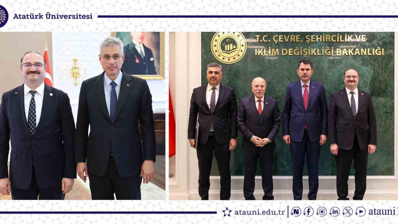 Atatürk Üniversitesi Rektörü Ankara'da Bakanlarla stratejik projeler görüştü