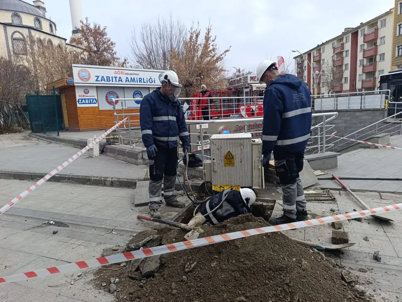 Ağrı’nın en işlek caddesinde bakım mesaisi