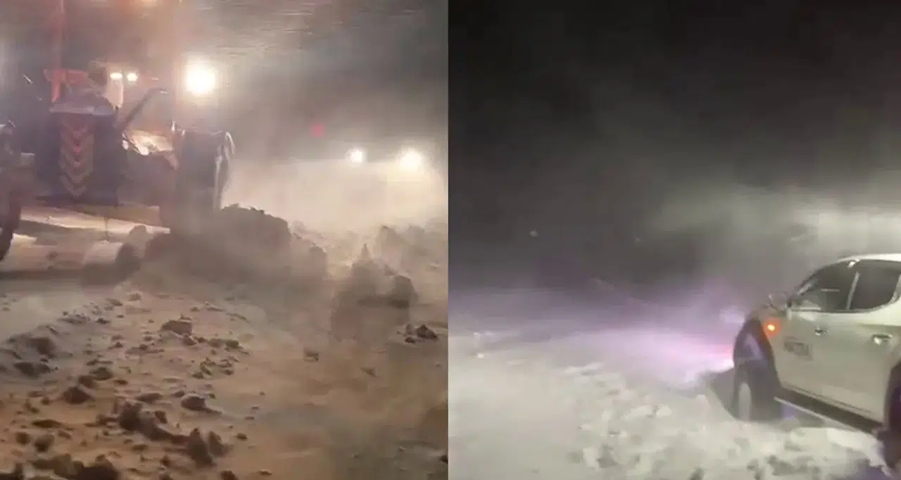 Palandöken Geçidi’nde kar ve tipi yolu kapattı