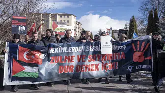 Erzurum'da sağlık çalışanlarının gazze için 109 haftalık vicdan nöbeti