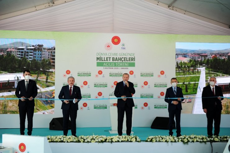 Cumhurbaşkanı Erdoğan, millet bahçelerini açtı