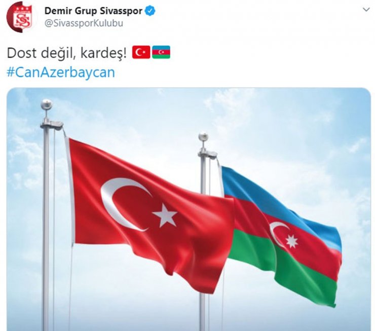 Sivasspor’dan Azerbaycan destek mesajı